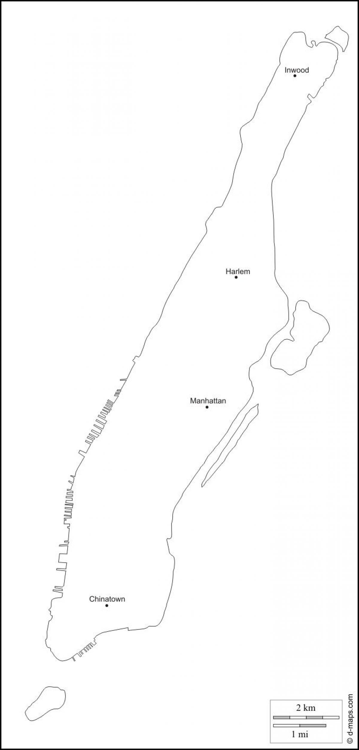 prazen zemljevid Manhattan