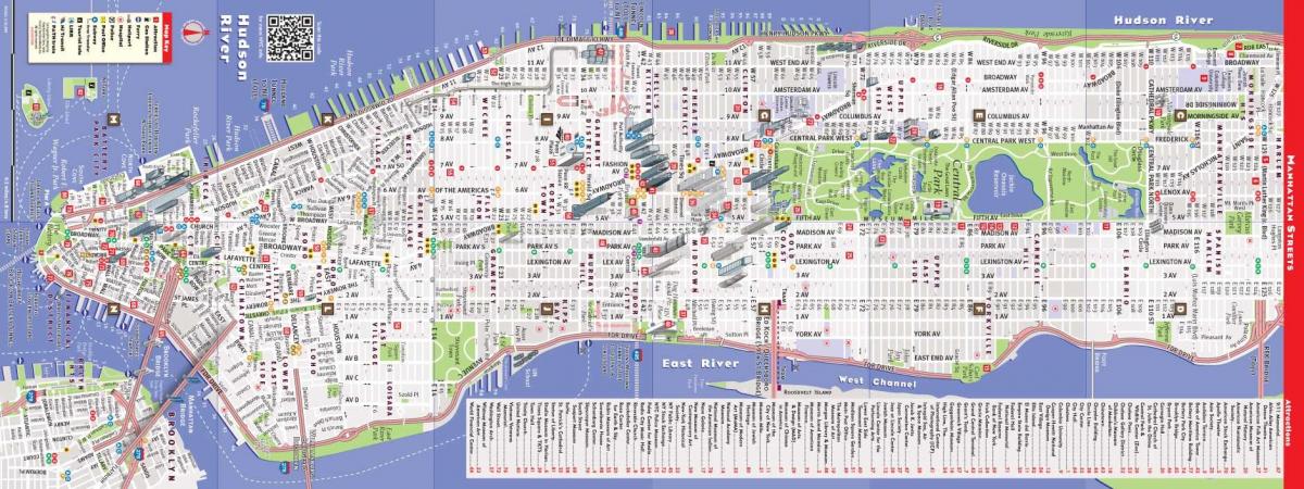podroben zemljevid Manhattan, ny