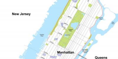 Zemljevid otok Manhattan, New York
