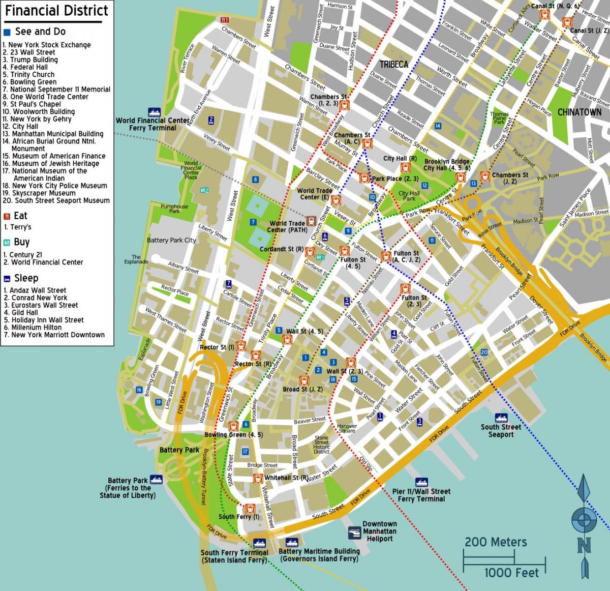 zemljevid centru Manhattan ny