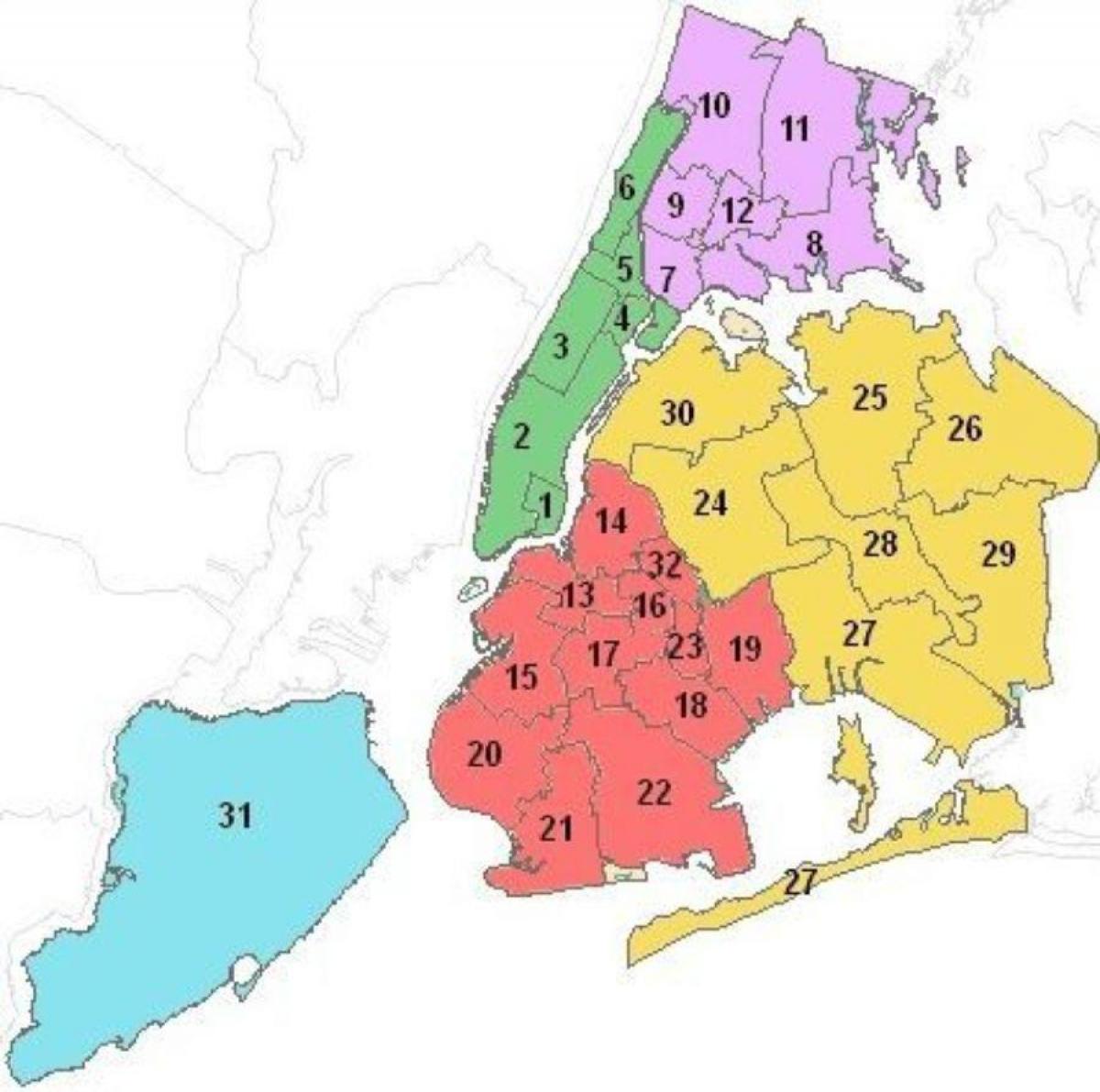 zemljevid Manhattan šolskih okolišev