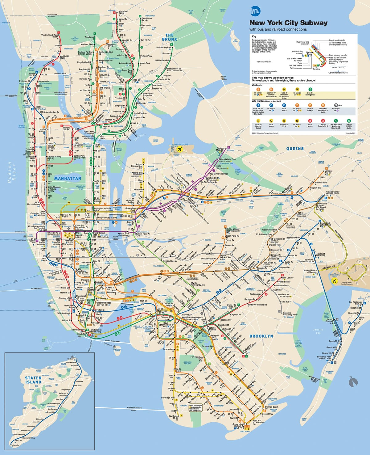 Manhattan ulici zemljevid z podzemni ustavi