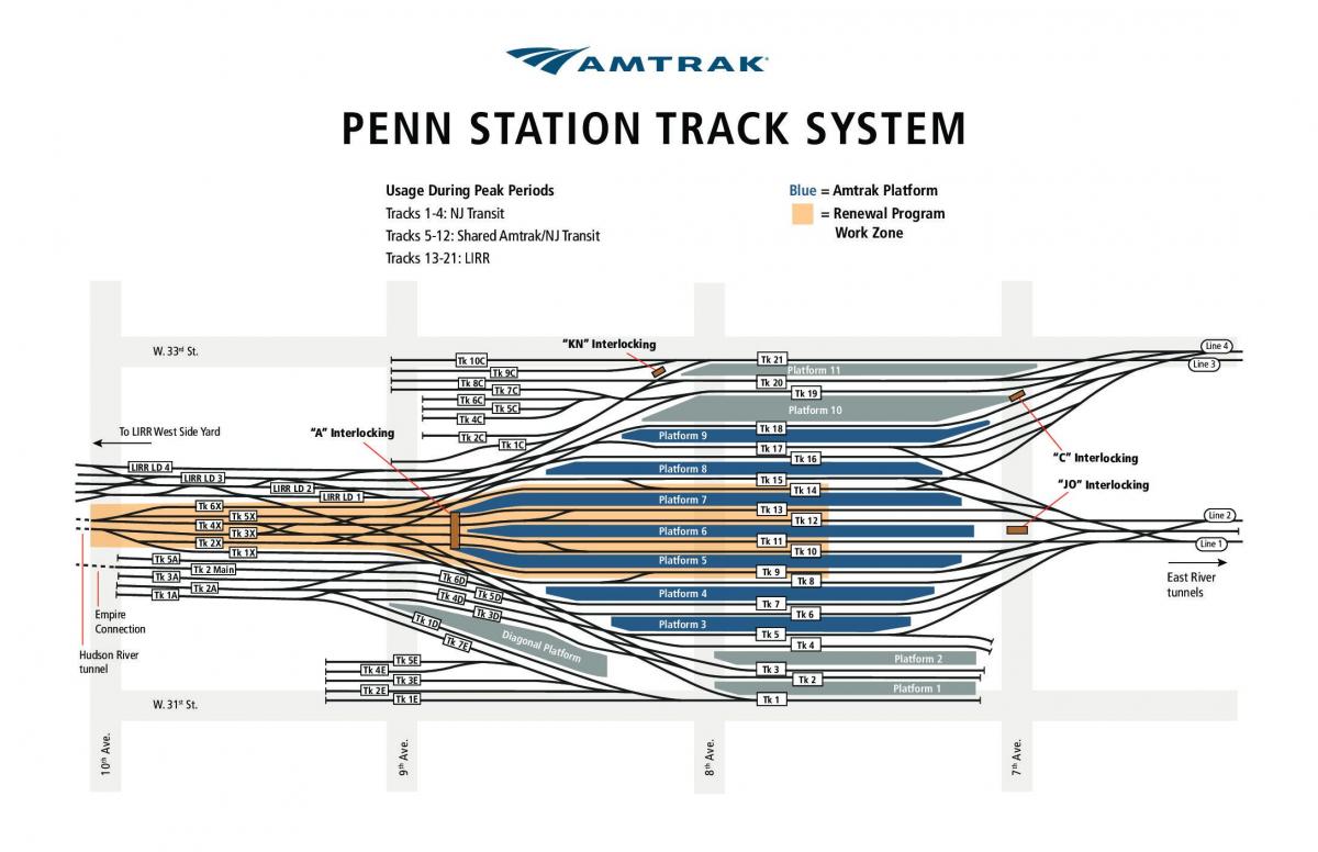 Penn station slediti zemljevidu