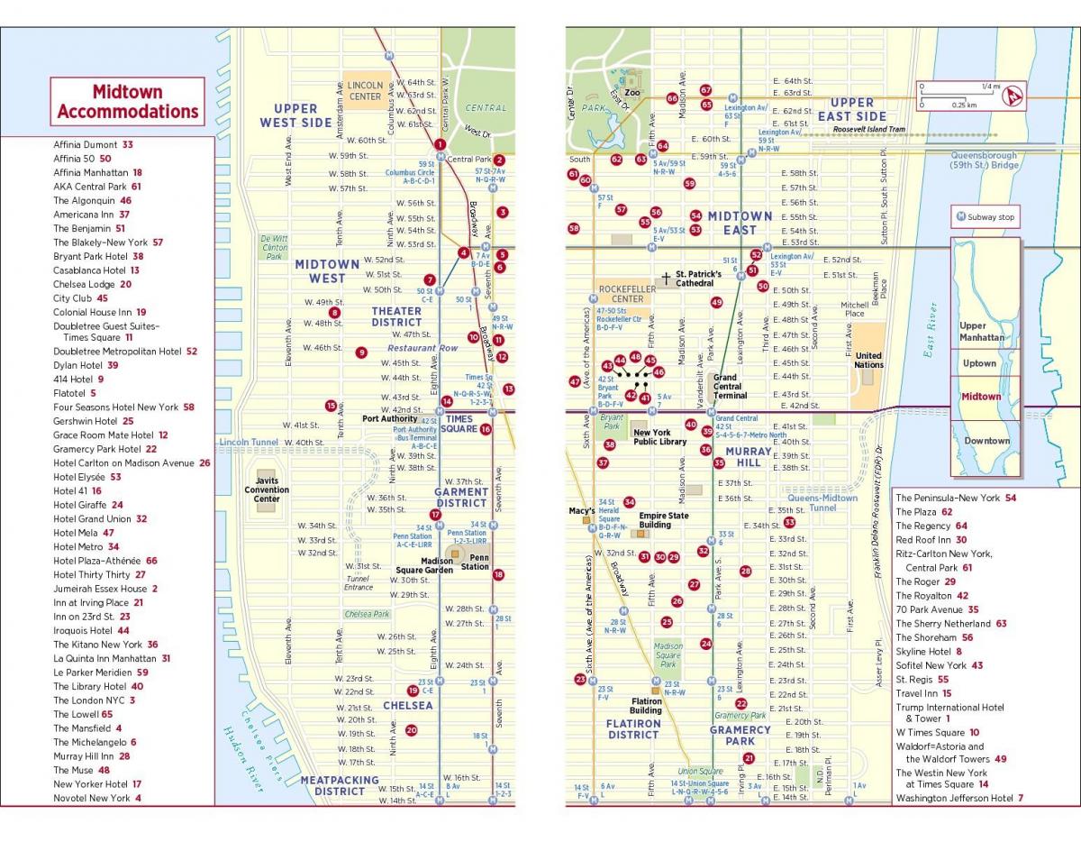 tiskanje hojo zemljevid midtown Manhattan