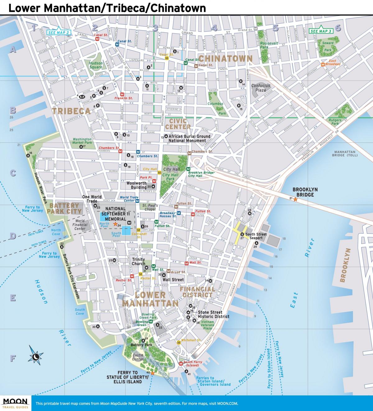 zemljevid spodnji Manhattan ny