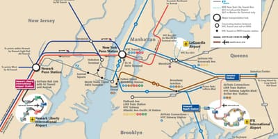 JFK, da Manhattan zemljevid podzemne železnice
