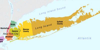 Zemljevid New York Manhattan in long island