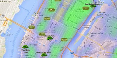 Zemljevid Manhattan parkov