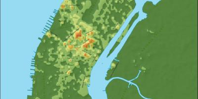 Zemljevid Manhattan topografske