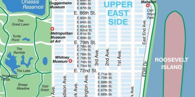 Zemljevid upper east side Manhattan