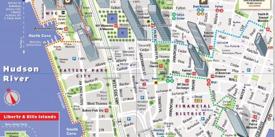 Spodnji Manhattan turistični zemljevid