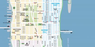 Prosto za tiskanje zemljevida Manhattan, new yorku