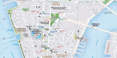 Zemljevid spodnji Manhattan ny